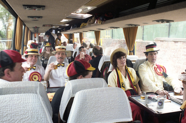 Watford fans on board the supporters coach Watford fans on board the supporters coach