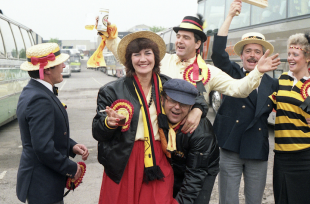 Watford fans arrive at the old Wembley Stadium Watford fans arrive at the old Wembley Stadium