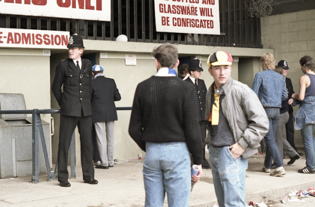 Entry to the Wembley terraces, when policemen were taller